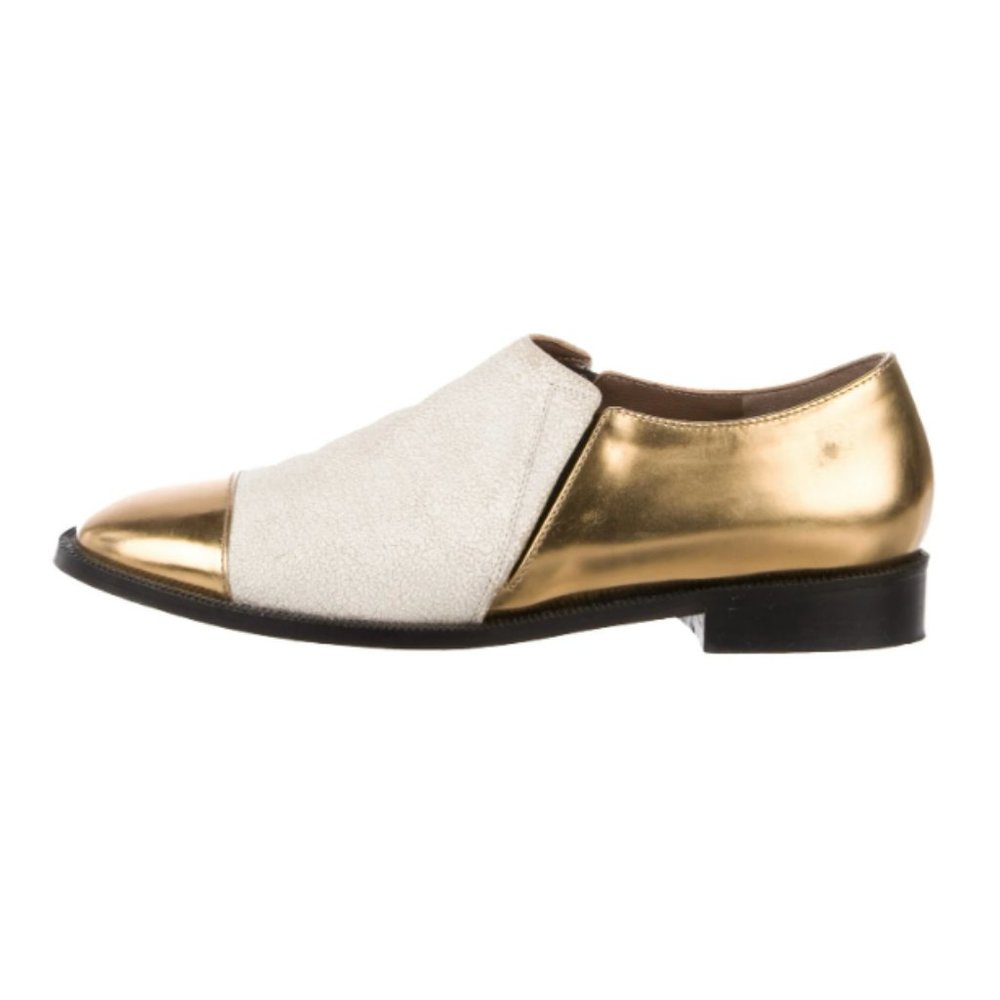 Leather Square-toe Loafers